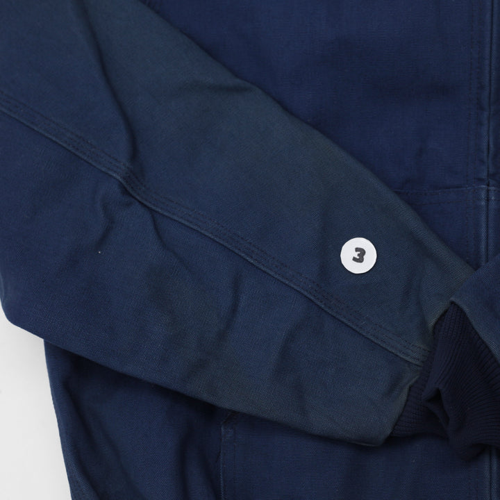 Vintage Mens Carhartt Duck Canvas J03 NVY Zip Up Hooded Jacket