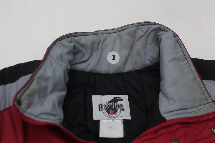 Vintage Chicago Bulls Ravens Athletic Half-Zip Puffer Insulated Jacket