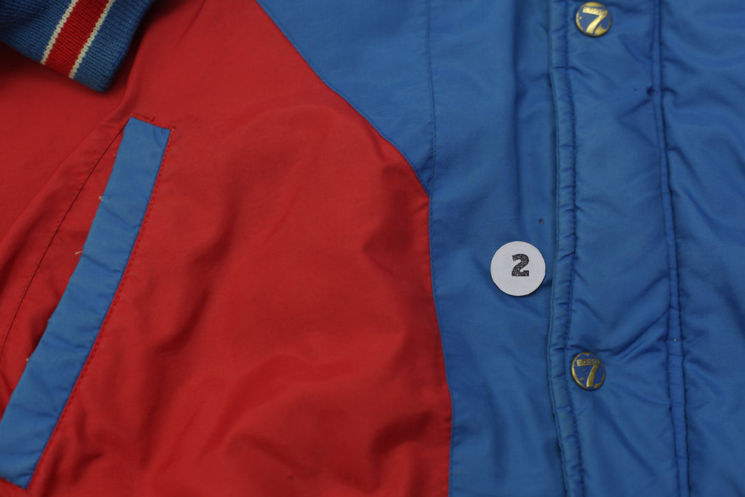 Vintage 90s Team NFL Logo 7 Buffalo Bills Full Zip Puffer Hooded Jacket