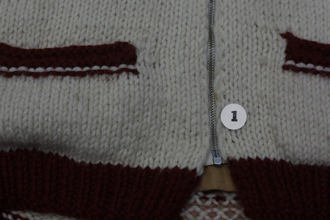 Vintage Ladies 1970s 70s Hand Knitted Cowichan Wool Sweater