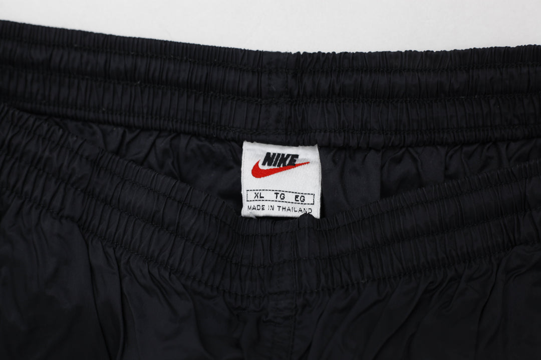Vintage Embroidered Nike Logo Black Nylon Track Pants