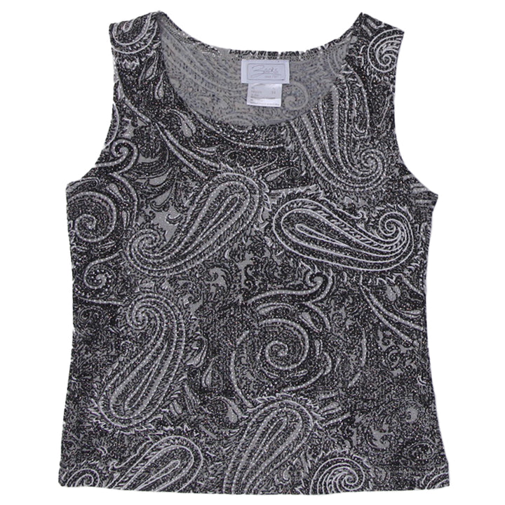 Y2K Ladies Sleeveless Paisley Print Top