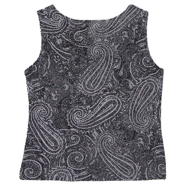 Y2K Ladies Sleeveless Paisley Print Top