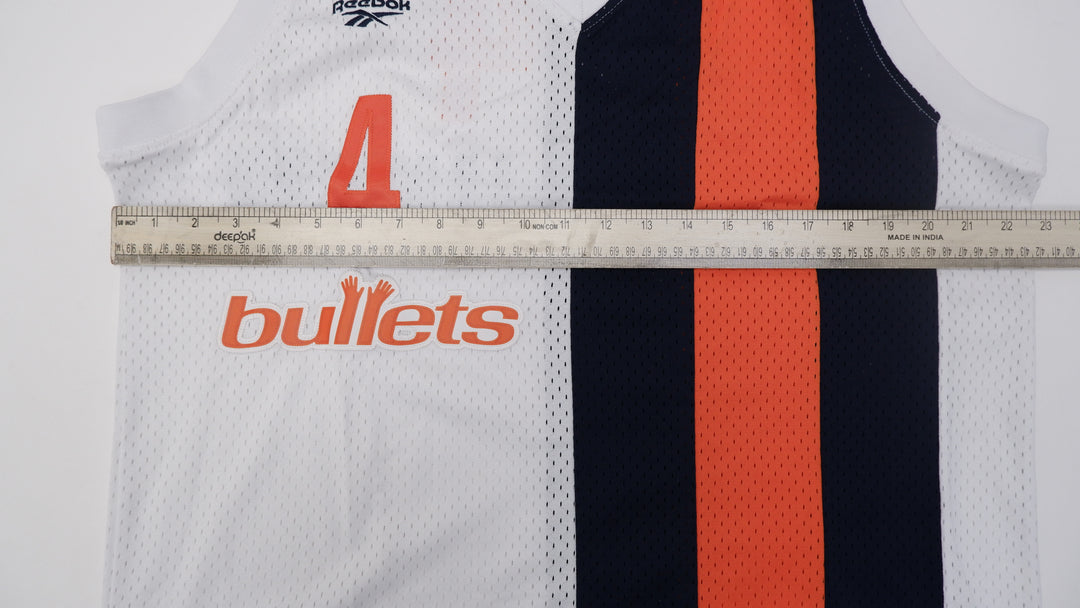 Mens Antawn Jamison Washington Bullets Wizards Jersey White Reebok Hardwood