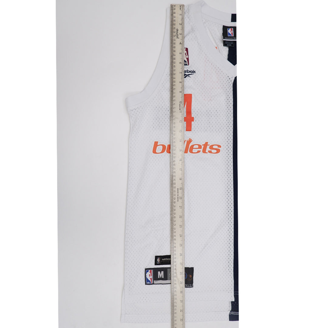 Mens Antawn Jamison Washington Bullets Wizards Jersey White Reebok Hardwood