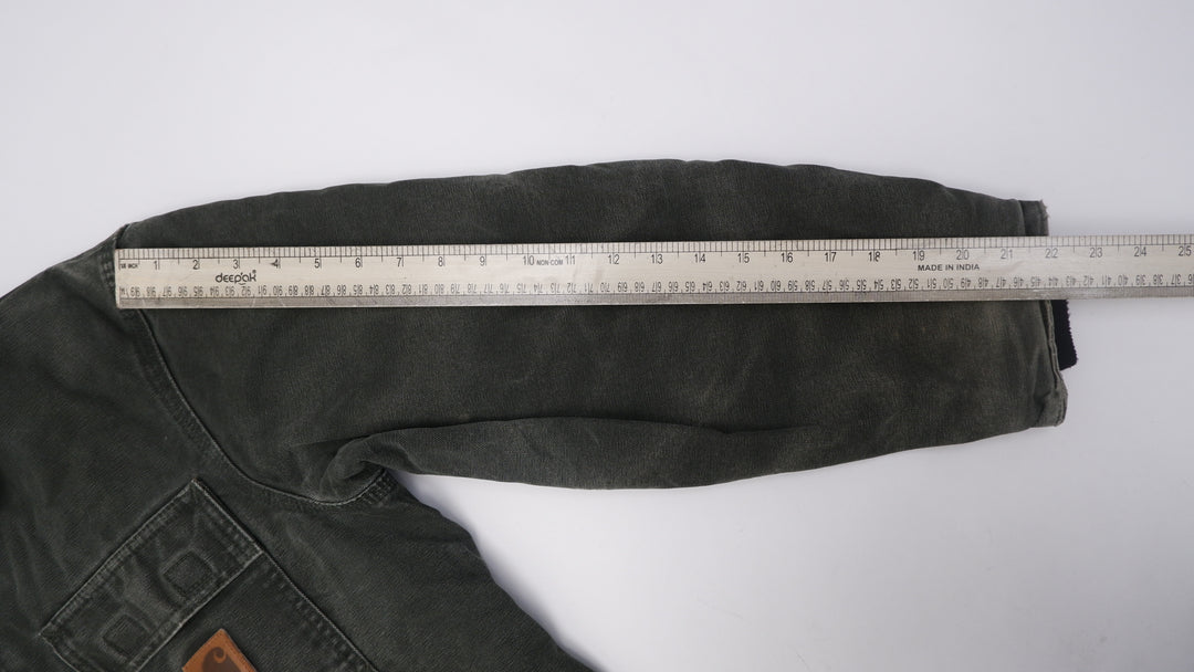 Mens Carhartt Arctic Jacket C26 MOS Mens Green Duck Canvas Quilt Lined Chore Coat