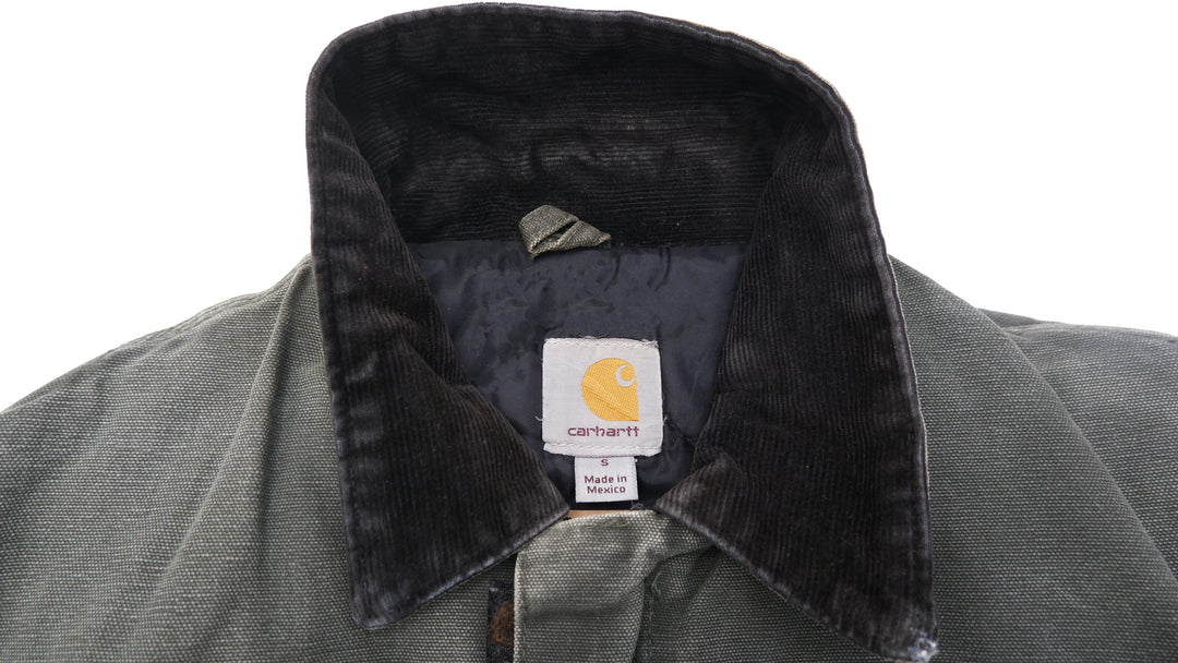 Mens Carhartt Arctic Jacket C26 MOS Mens Green Duck Canvas Quilt Lined Chore Coat