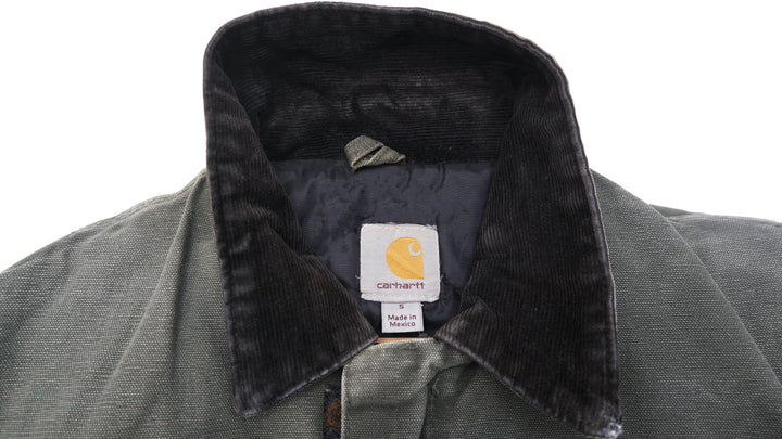 Mens Carhartt Arctic Jacket C26 MOS Mens Green Duck Canvas Quilt Lined Chore Coat