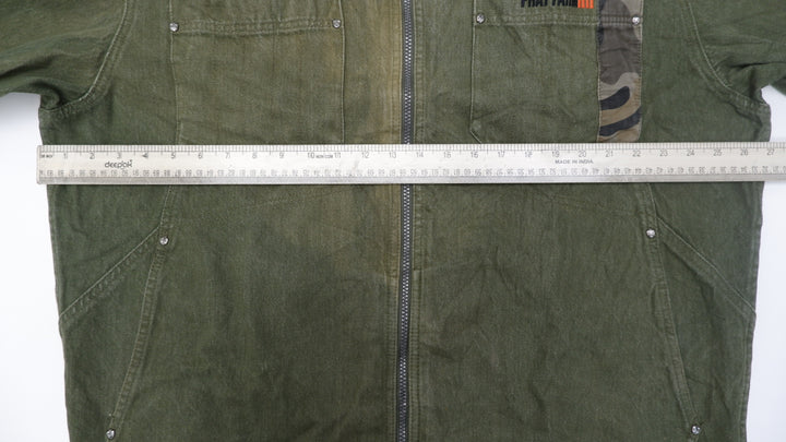 Y2K Mens Phat Farm Sport Utility Full Zip Denim Jacket