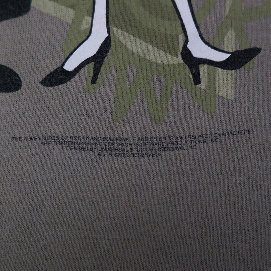Vintage Rocky Bullwinkle T-Shirt Boris And Natasha Brown 90s Moose Cartoon | Migration_T-Shirts UAENAT20 - Ba | Fashion Rerun