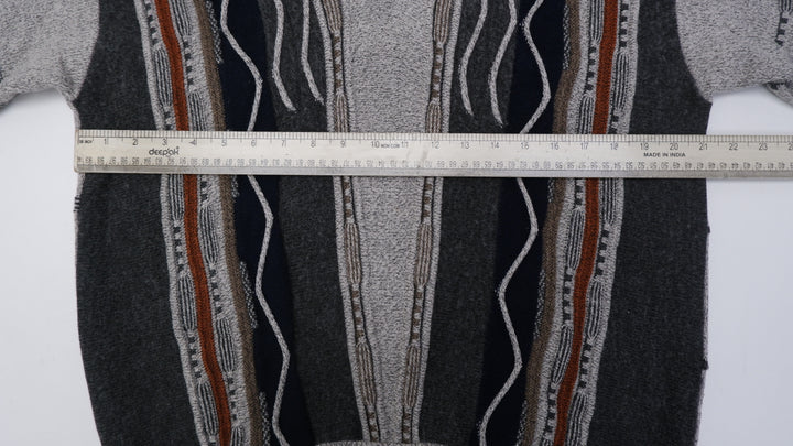 Vintage Mode Monte Carlo Knitted 3D Style V-Neck Sweater