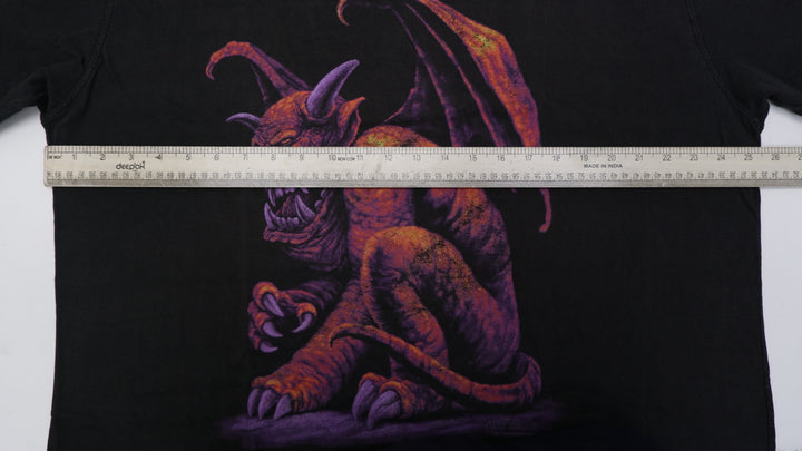 Vintage 00S Wes Benscoter Art T-Shirt Gargoyle Metal Black