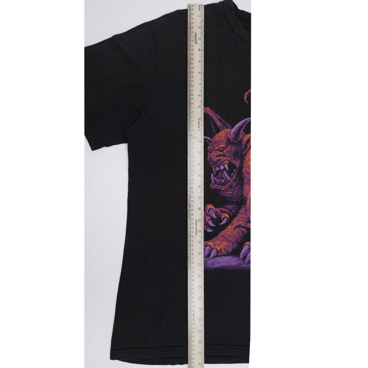 Vintage 00S Wes Benscoter Art T-Shirt Gargoyle Metal Black