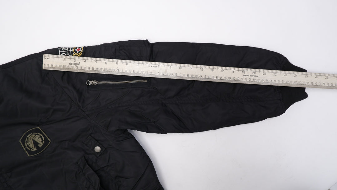Vintage Flight Deck USA Nylon Zip Up Bomber Reversible Jacket | Migration_Jacket - View 14 | Fashion Rerun