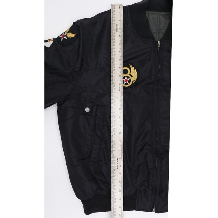 Vintage Flight Deck USA Nylon Zip Up Bomber Reversible Jacket | Migration_Jacket - View 13 | Fashion Rerun