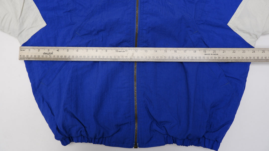 Vintage Adidas Athletics Classic Blue & White Striped Puffer Jacket