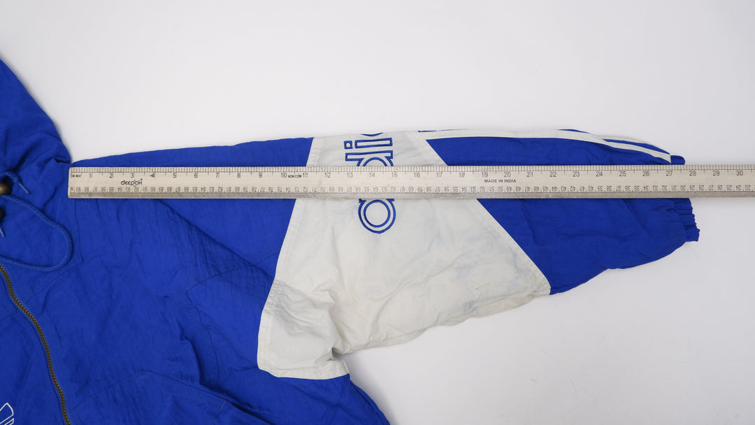 Vintage Adidas Athletics Classic Blue & White Striped Puffer Jacket