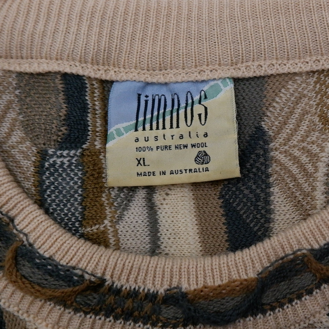 Vintage Limnos Australia 100% Pure New Wool Knit Sweater