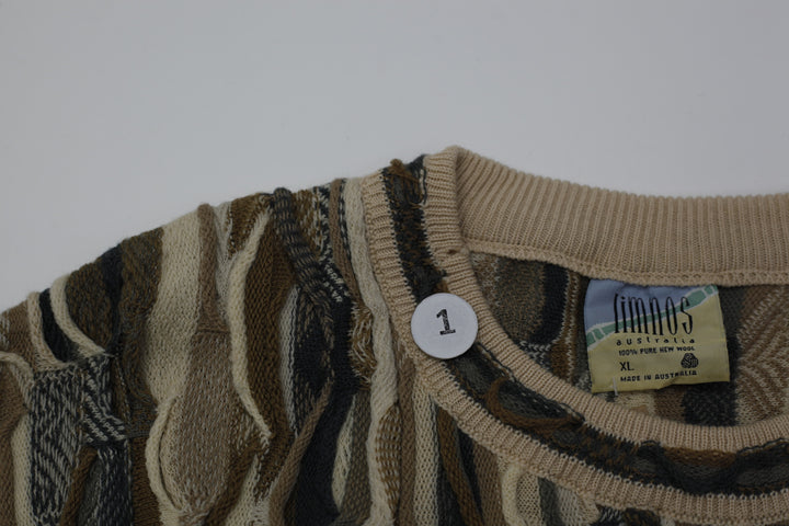 Vintage Limnos Australia 100% Pure New Wool Knit Sweater