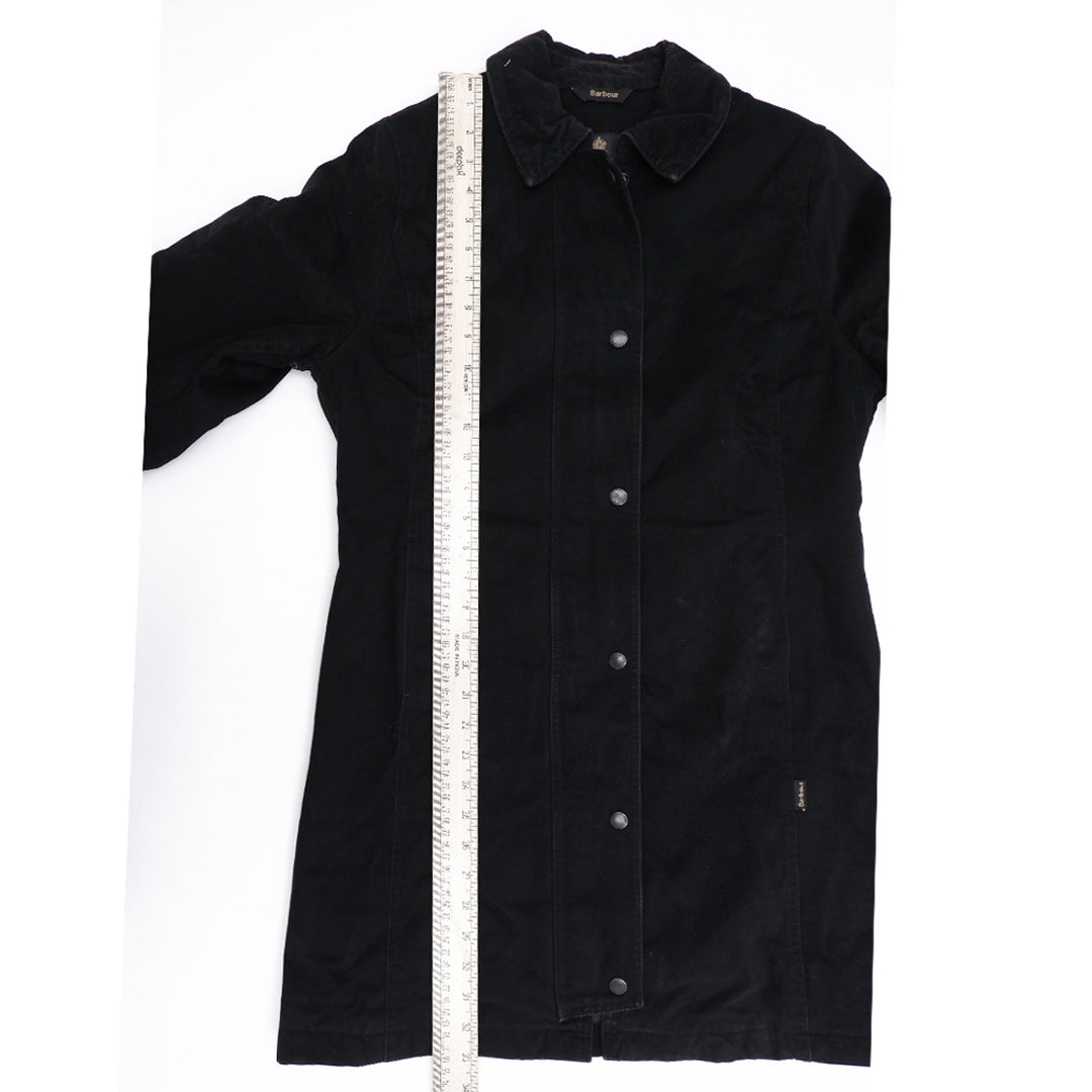 Ladies Barbour Waterproof And Breathable Plaid Lined Corduroy Collar Jacket