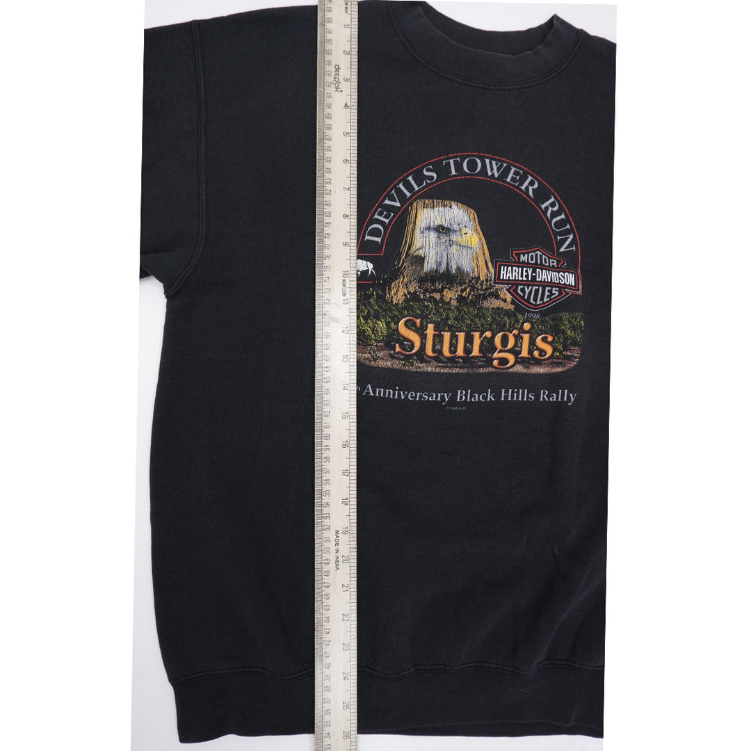 Vintage 1998 Harley-Davidson Sturgis Devils Tower Run Black Sweatshirt
