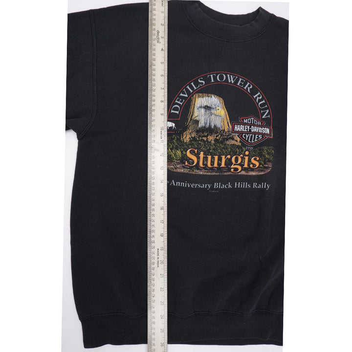 Vintage 1998 Harley-Davidson Sturgis Devils Tower Run Black Sweatshirt
