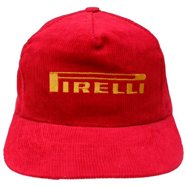 Mens Pirelli Corduroy Red Adjustable Cap