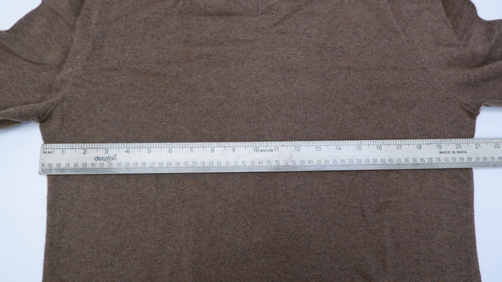 Mens Black Brown 100% Cashmere V-Neck Sweater