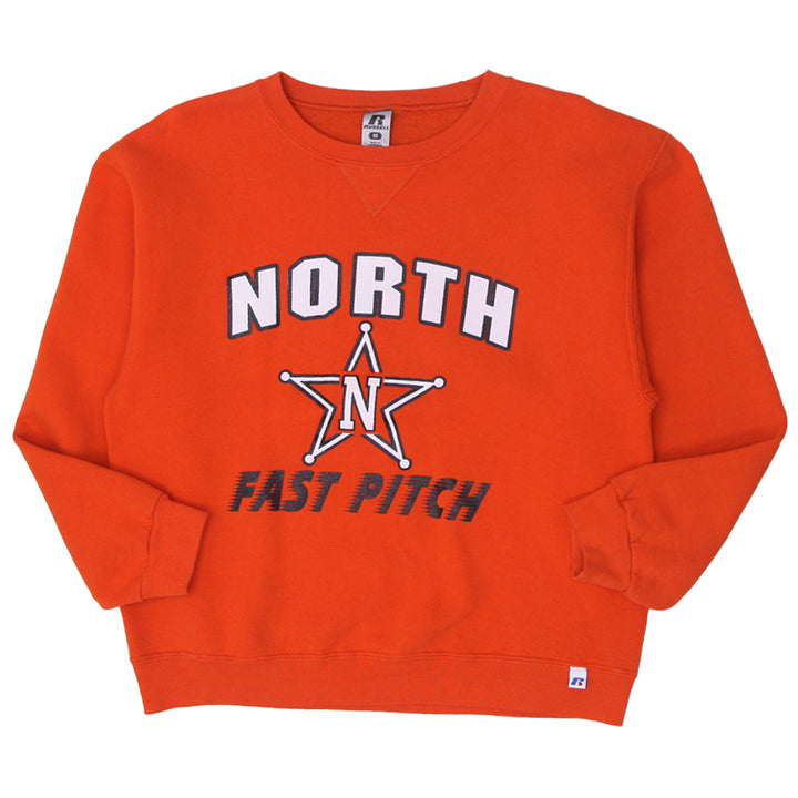 Mens Russell Dri Power North Fast Fitch Orange Sweater