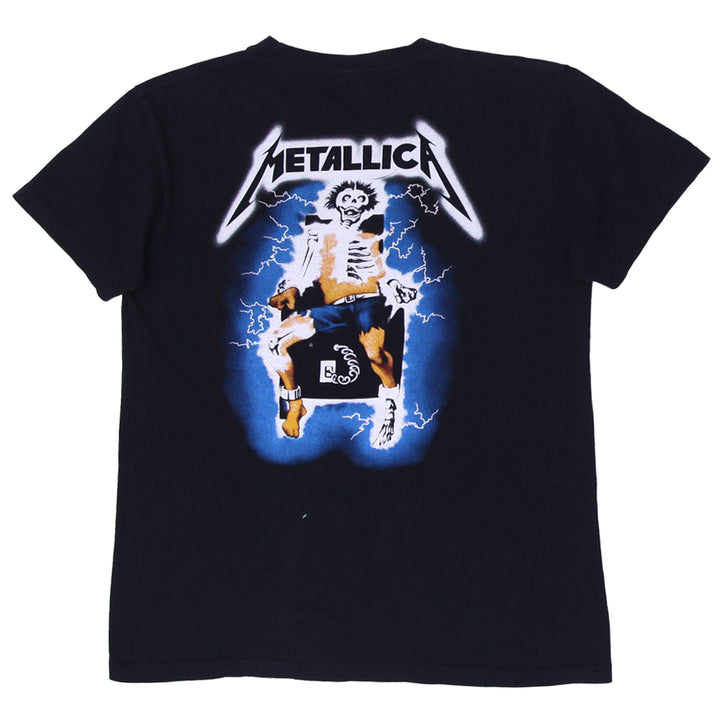 Mens Metallica Ride the Lightning Black Graphic T-Shirt Lightning Bolt Band