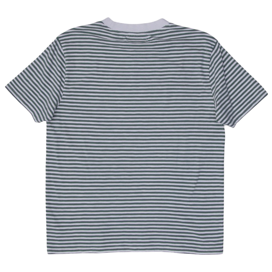 Mens Guess Originals Embroidered Green Striped T-Shirt