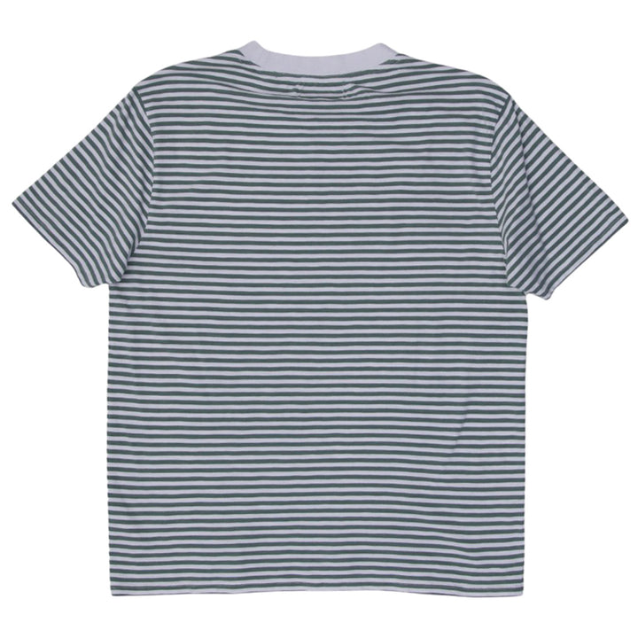 Mens Guess Originals Embroidered Green Striped T-Shirt