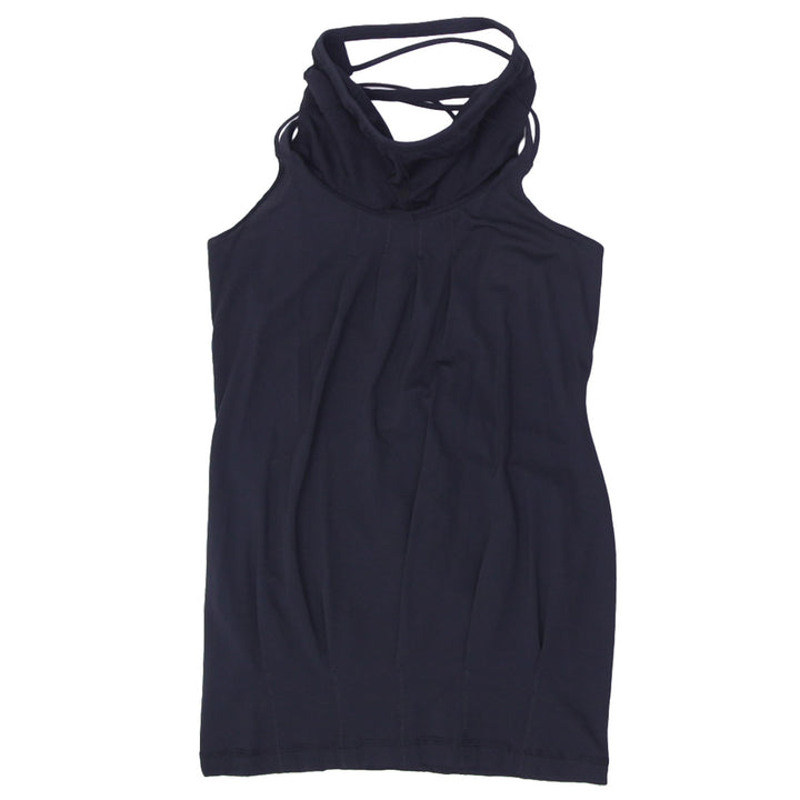 Ladies Lululemon Halter Black Mesh Black Strappy Open Back Tennis Golf Top