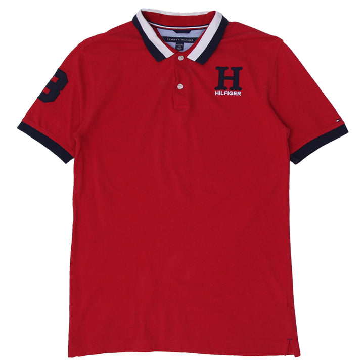 Youth Boys Hilfiger Polo Red Short Sleeve Embroidered Logo Casual