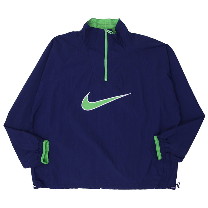 Vintage Mens Nike Windbreaker Navy Blue Swoosh Pullover