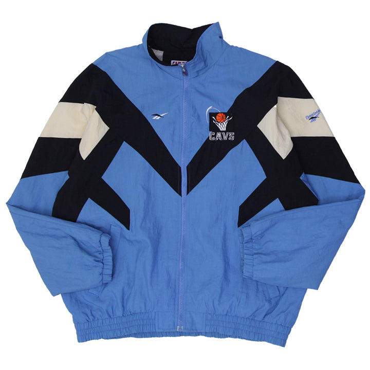 Vintage Mens Reebok NBA CAVS Jacket Blue Embroidered Sports Windbreaker | Migration_Jackets UAENAT20 | Fashion Rerun