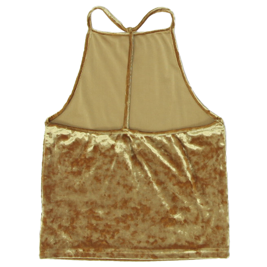 Y2K Ladies Urban Outfitters Crushed Velvet T Back Cami Top