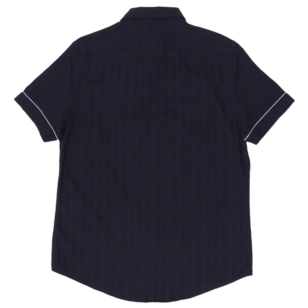 Mens Guess Plaid Black Button Short Sleeve Shirt