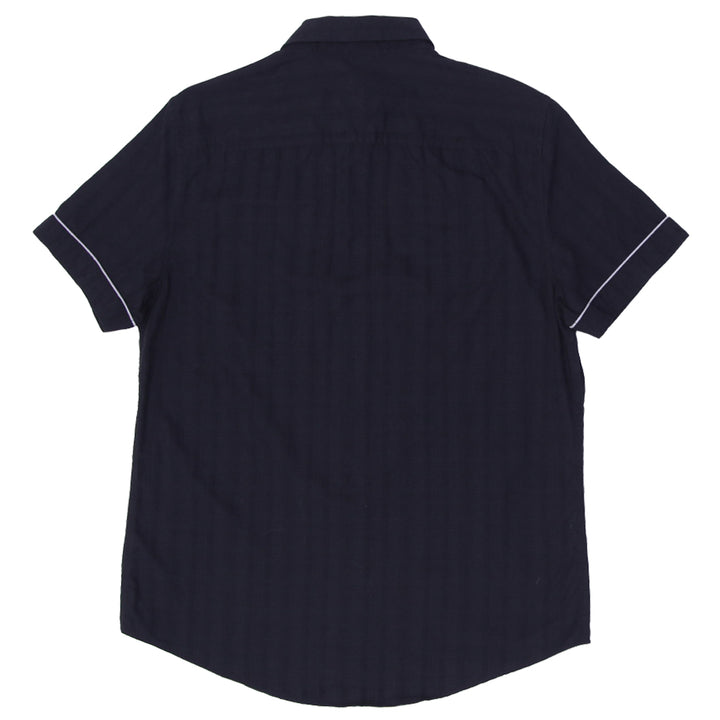 Mens Guess Plaid Black Button Short Sleeve Shirt