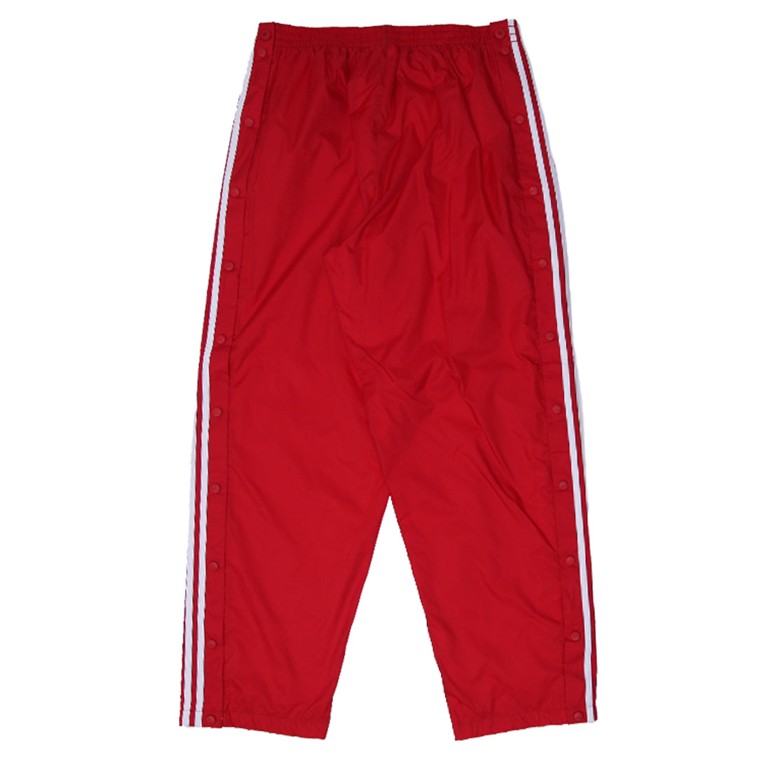 Vintage Mens Adidas Team Track Pants Red Snap Button Sportswear | Migration_Pants UAENAT20 - Side View | Fashion Rerun