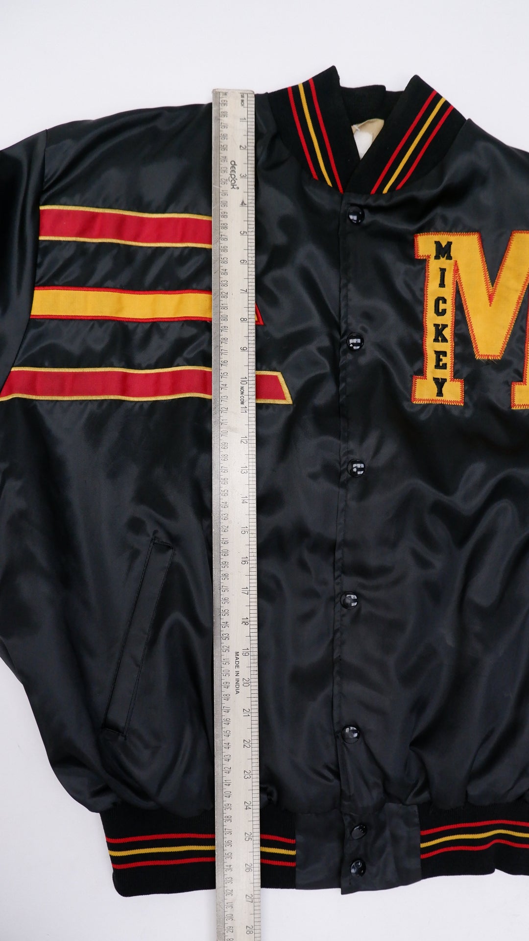 Vintage Mens Disney Mickey Mouse Varsity Jacket Black Embroidered | Migration_Jacket MJ DROP - View 14 | Fashion Rerun