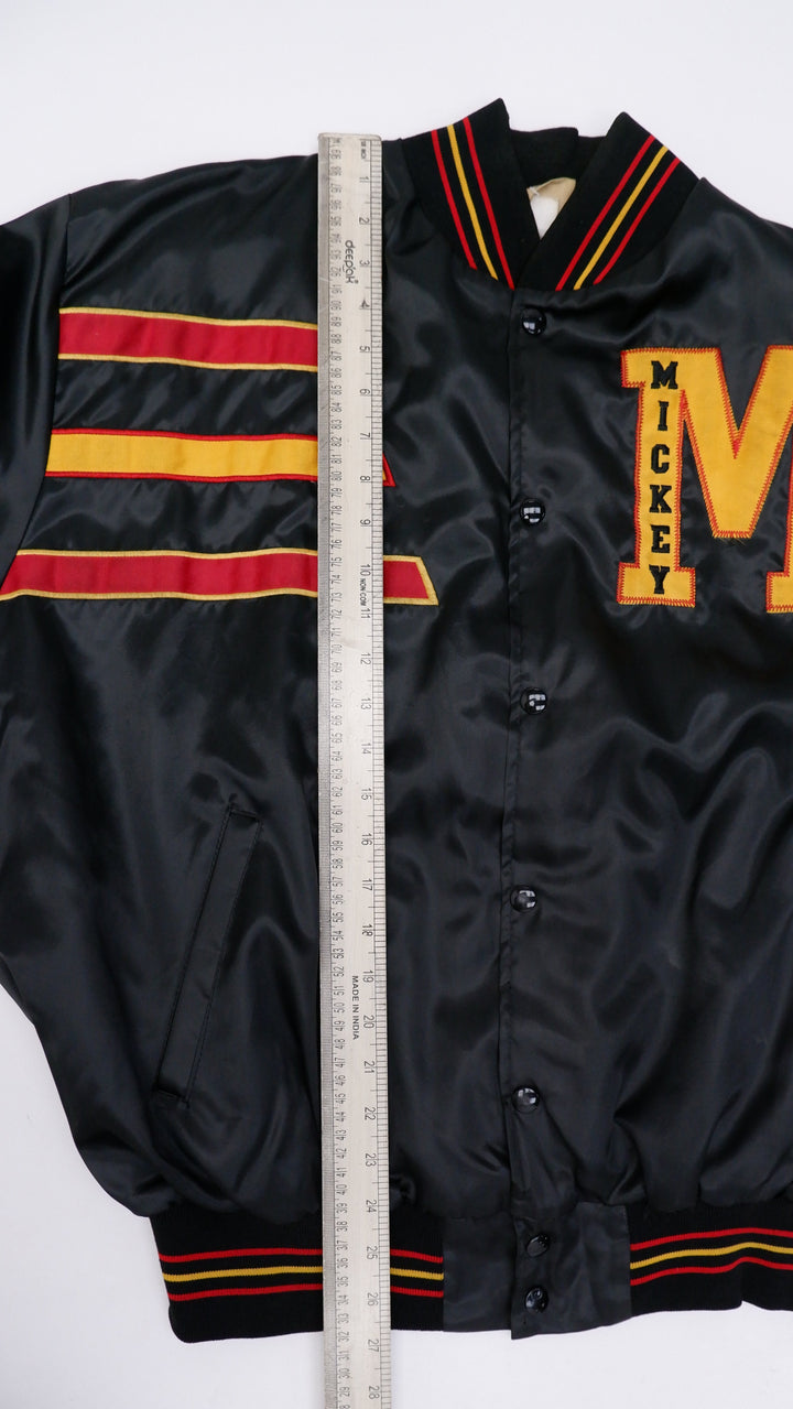 Vintage Mens Disney Mickey Mouse Varsity Jacket Black Embroidered | Migration_Jacket MJ DROP - View 14 | Fashion Rerun