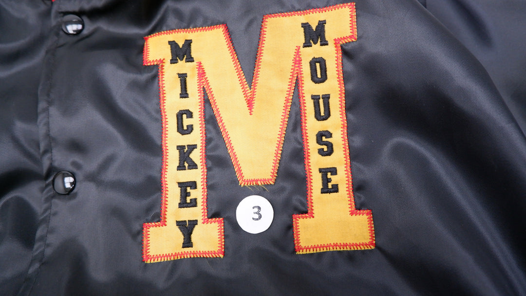 Vintage Mens Disney Mickey Mouse Varsity Jacket Black Embroidered | Migration_Jacket MJ DROP - View 8 | Fashion Rerun