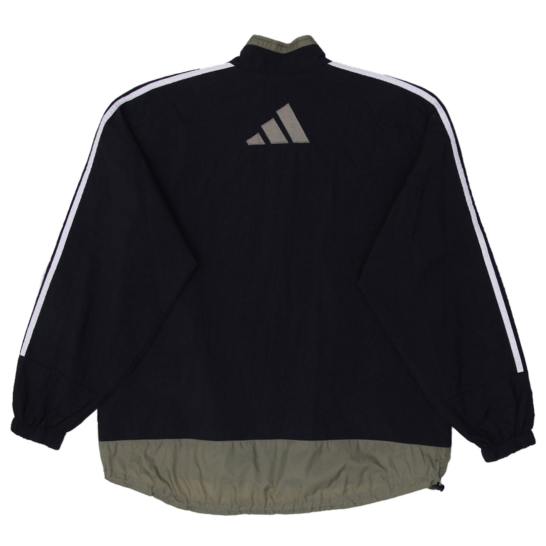 Vintage Mens Adidas Track Jacket Black Full Zip Logo Activewear