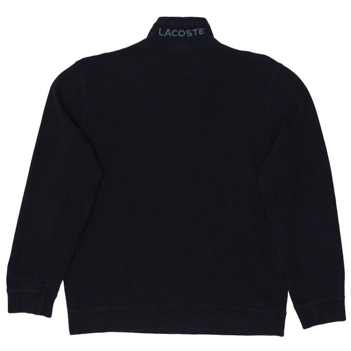 Mens Lacoste Sweatshirt Black 1/4 Zip Pullover Logo