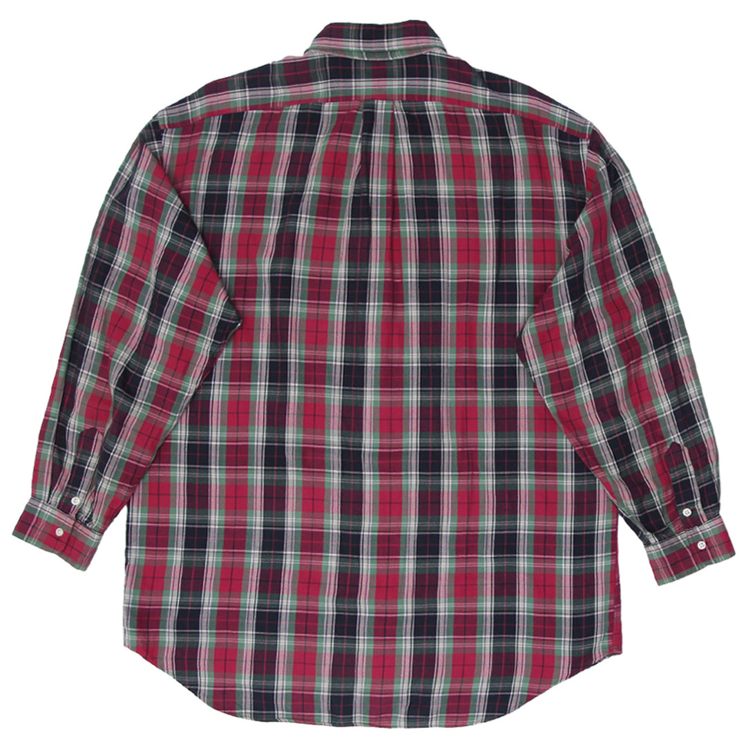 Mens Polo Ralph Lauren Plaid Shirt Red Green Checkered Casual