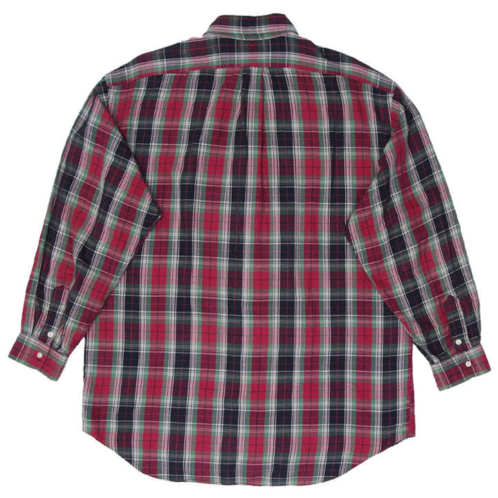 Mens Polo Ralph Lauren Plaid Shirt Red Green Checkered Casual
