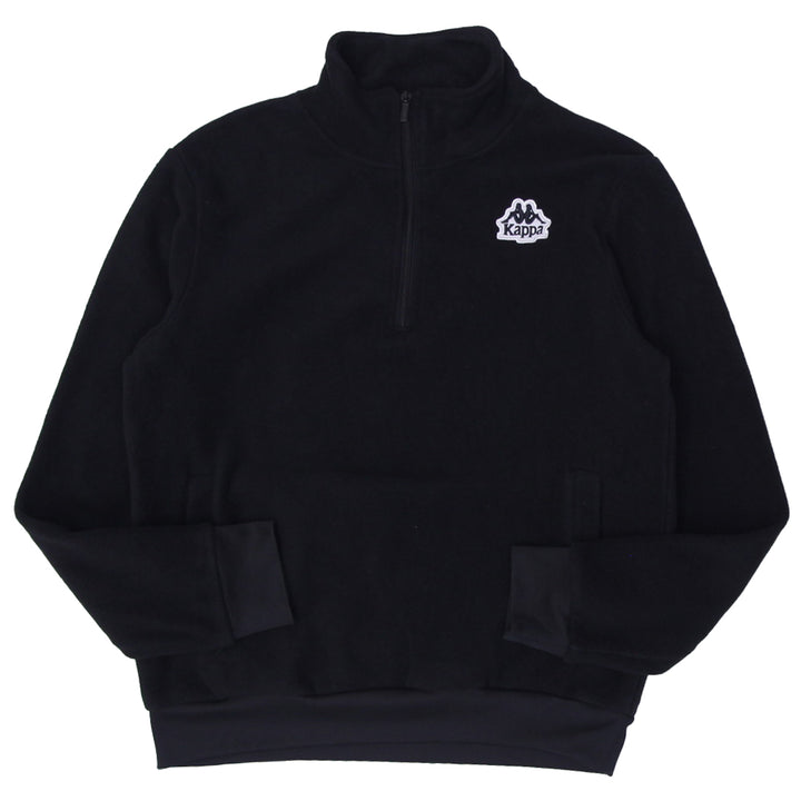 Mens Kappa Sweatshirt Black 1/4 Zip Fleece Sportswear