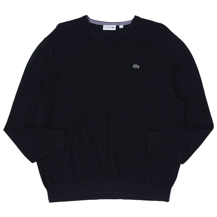 Mens Lacoste Black V-Neck Long Sleeve Sweater