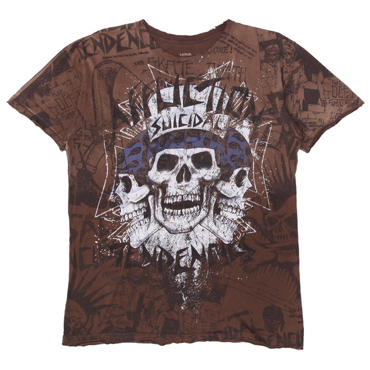 Y2K Mens Affliction Suicidal All Over Print T-Shirt